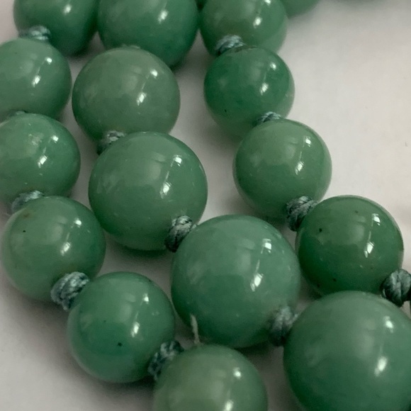 New vintage jade polished pearls beads necklace - Picture 8 of 12